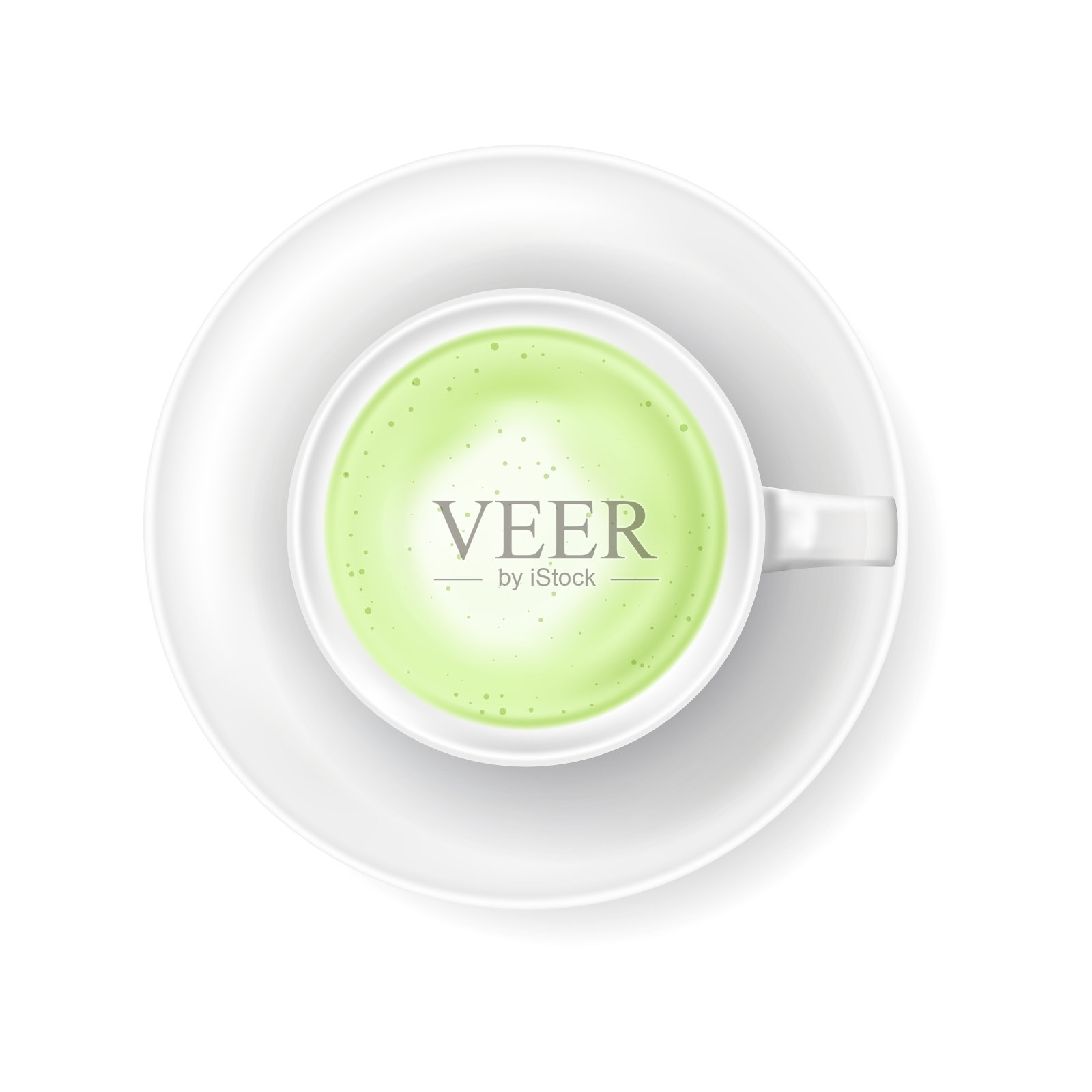 顶视图在杯绿茶抹茶拿铁设计元素图片