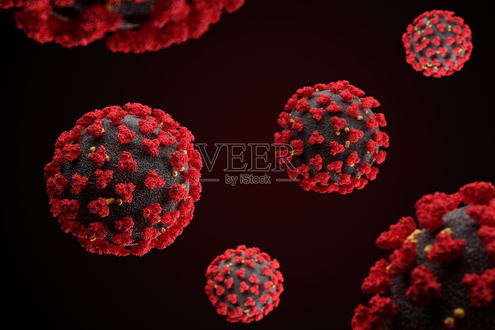 新型冠状病毒(SARS-CoV-2)可视化照片摄影图片