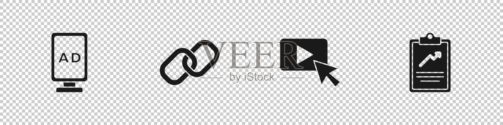 设置广告链和剪贴板与图标素材