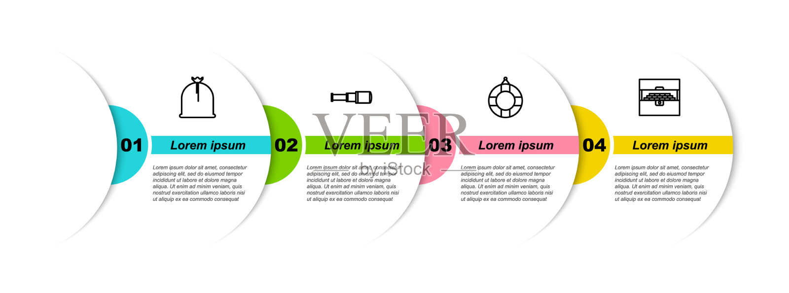 摆线海盗袋望远镜望远镜镜头插画图片素材