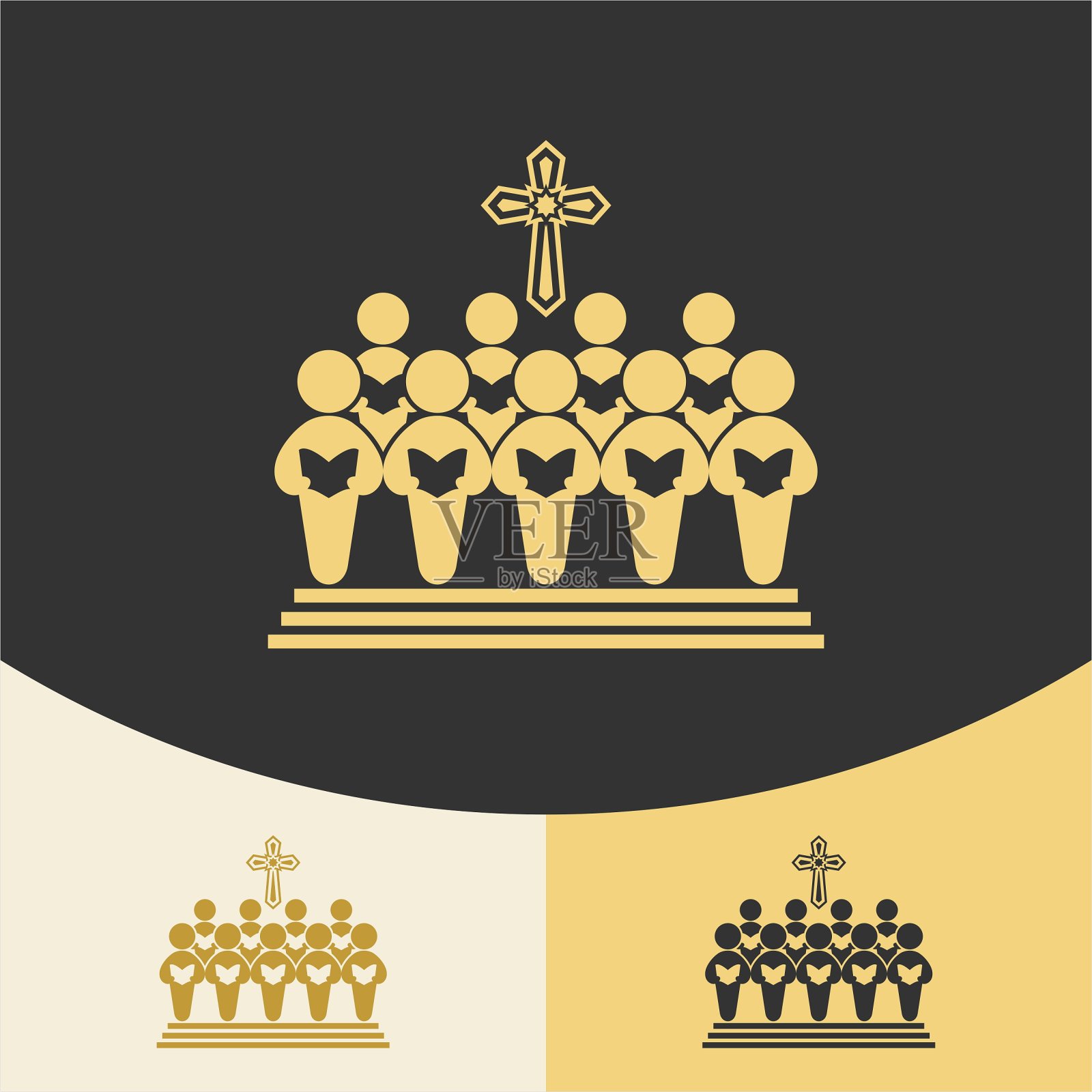 基督教唱诗班的标志。插画图片素材