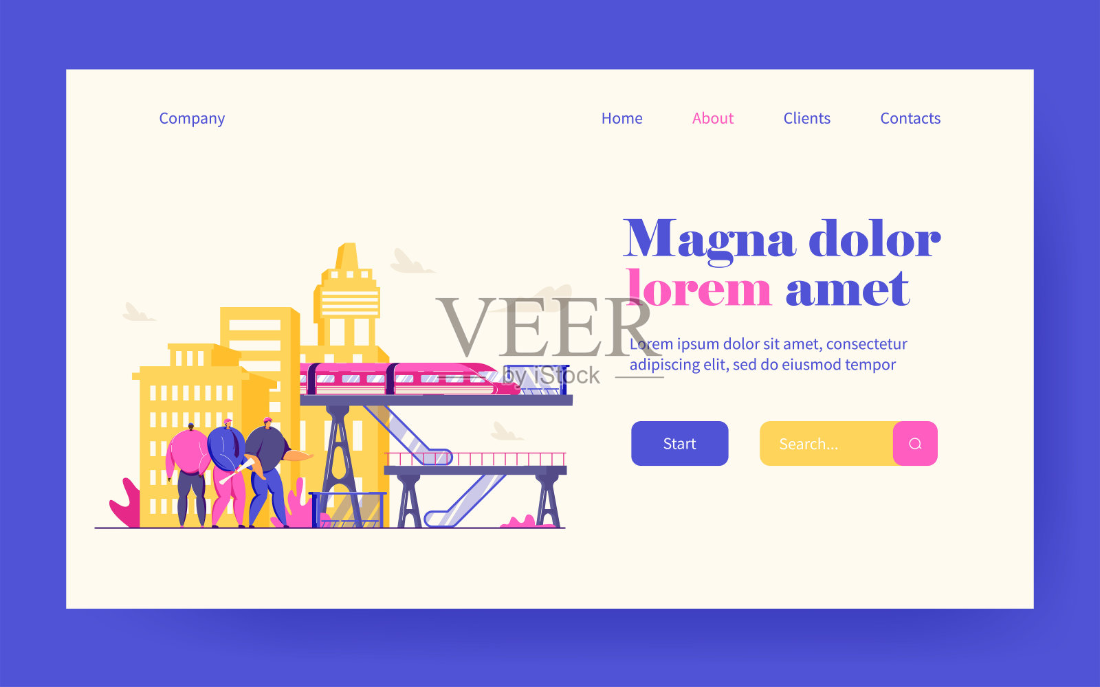 小人在做建筑工作插画图片素材