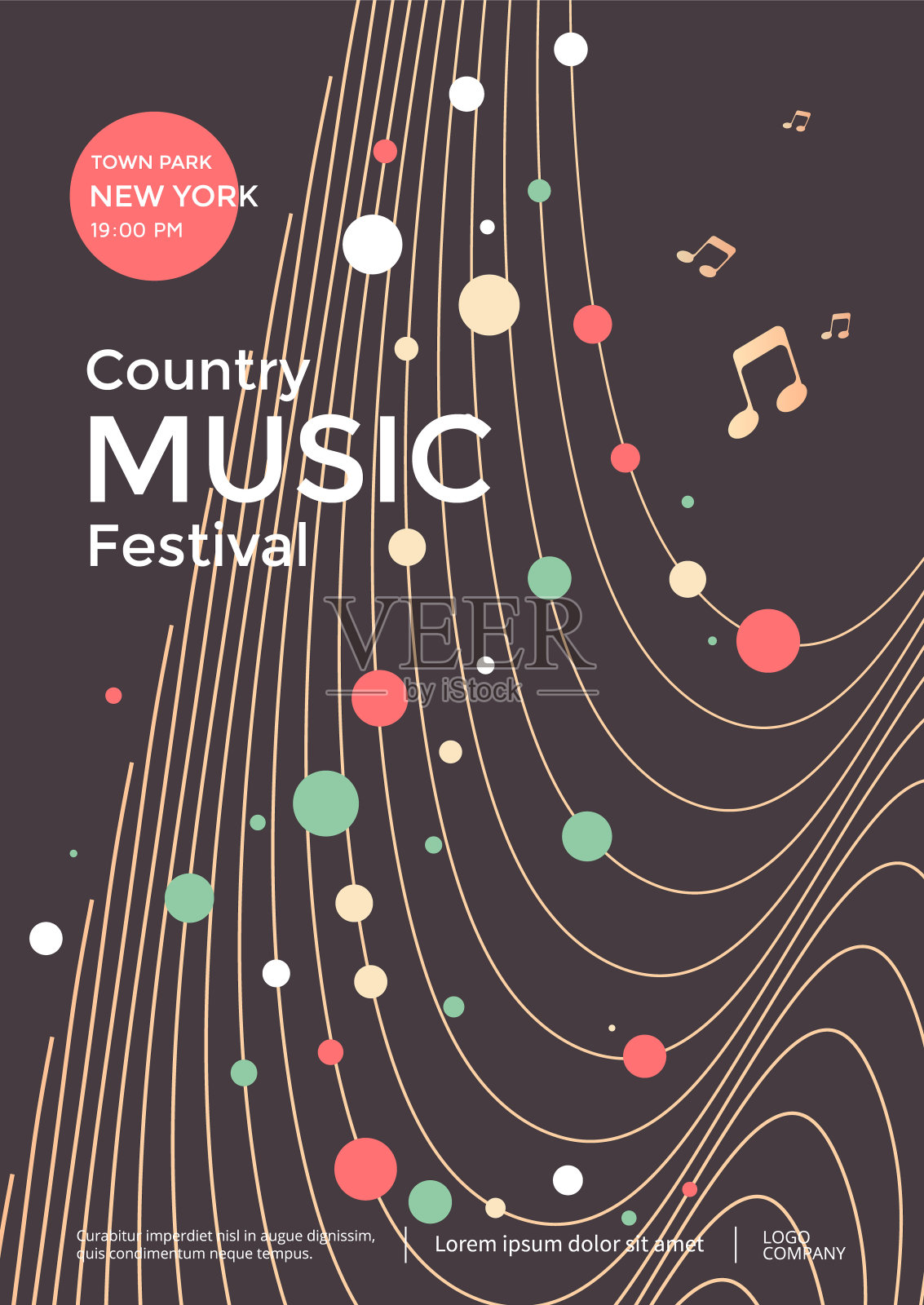 乡村音乐节图形海报设计插画图片素材