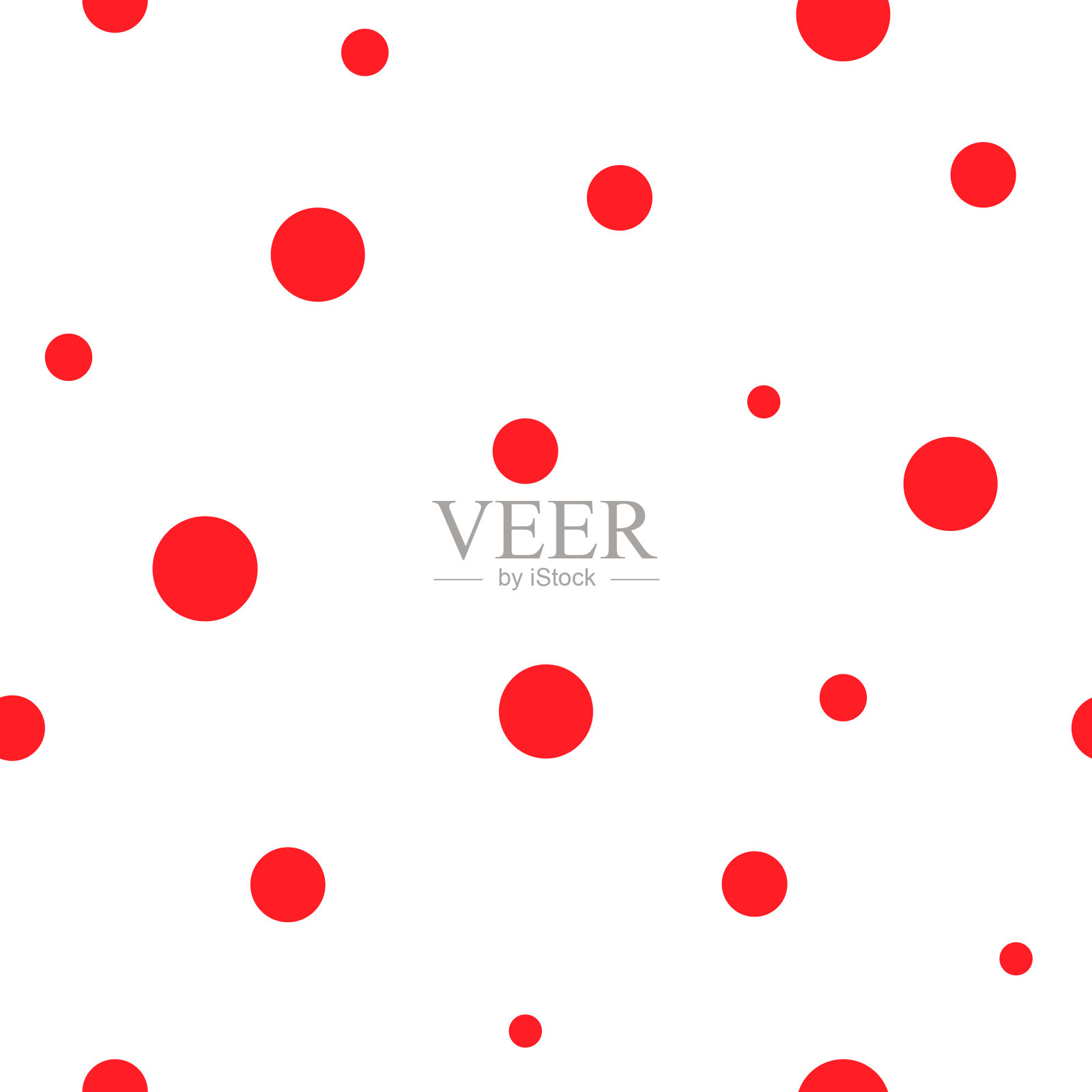 白色背景上的红圆和红点的无缝抽象图案。万花筒的背景。插画图片素材