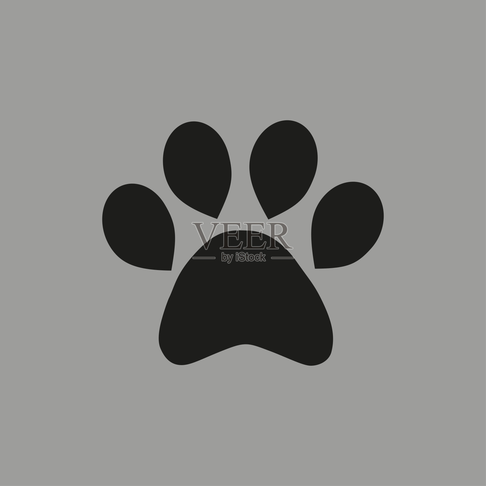 痕迹。爪子。黑色的足迹。动物的踪迹。向量。插画图片素材