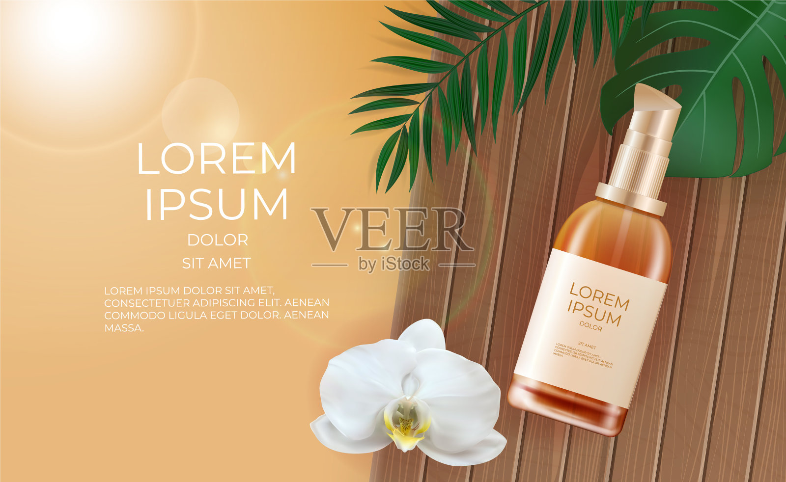 3d逼真美容产品膏霜瓶设计模板素材