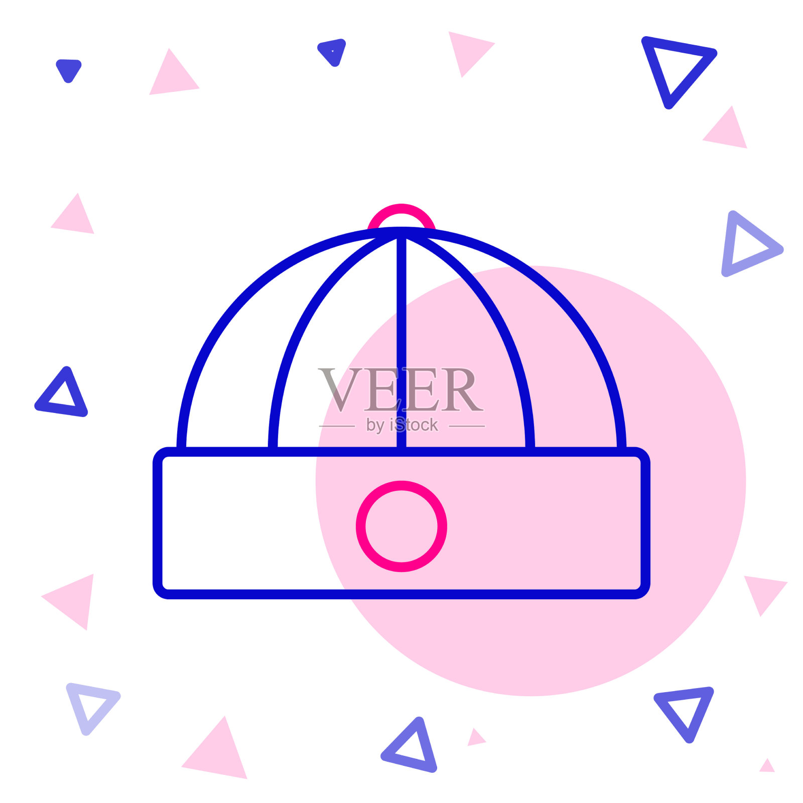 线中国帽子图标孤立在白色背景插画图片素材