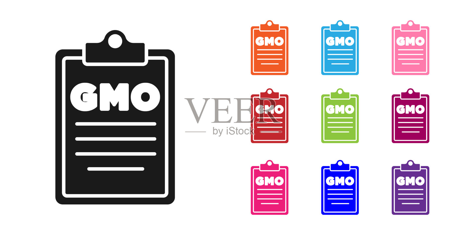 黑色转基因图标孤立在白色背景插画图片素材