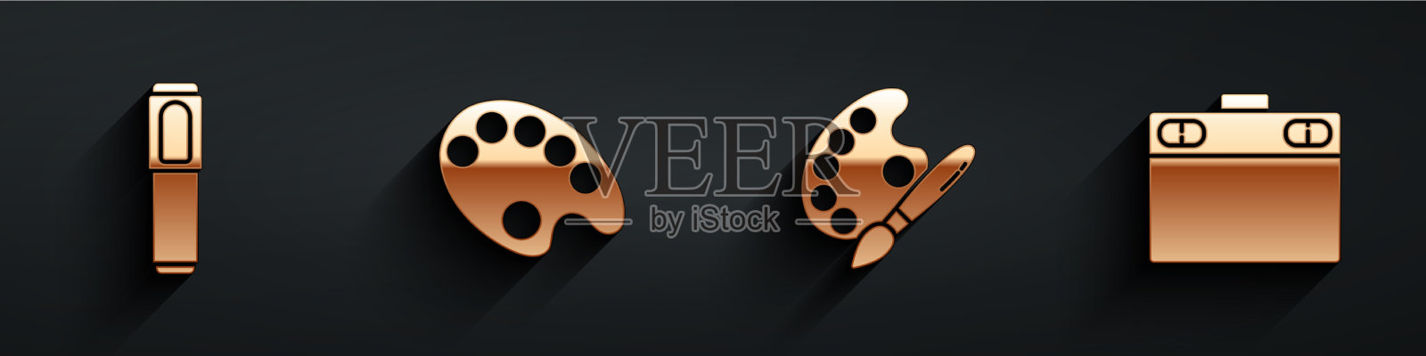 设置记号笔调色板油漆刷调色板图标素材