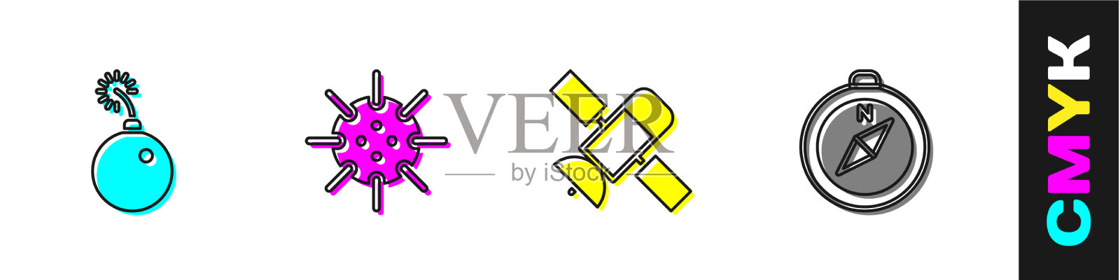 设置炸弹准备引爆水雷卫星图标素材