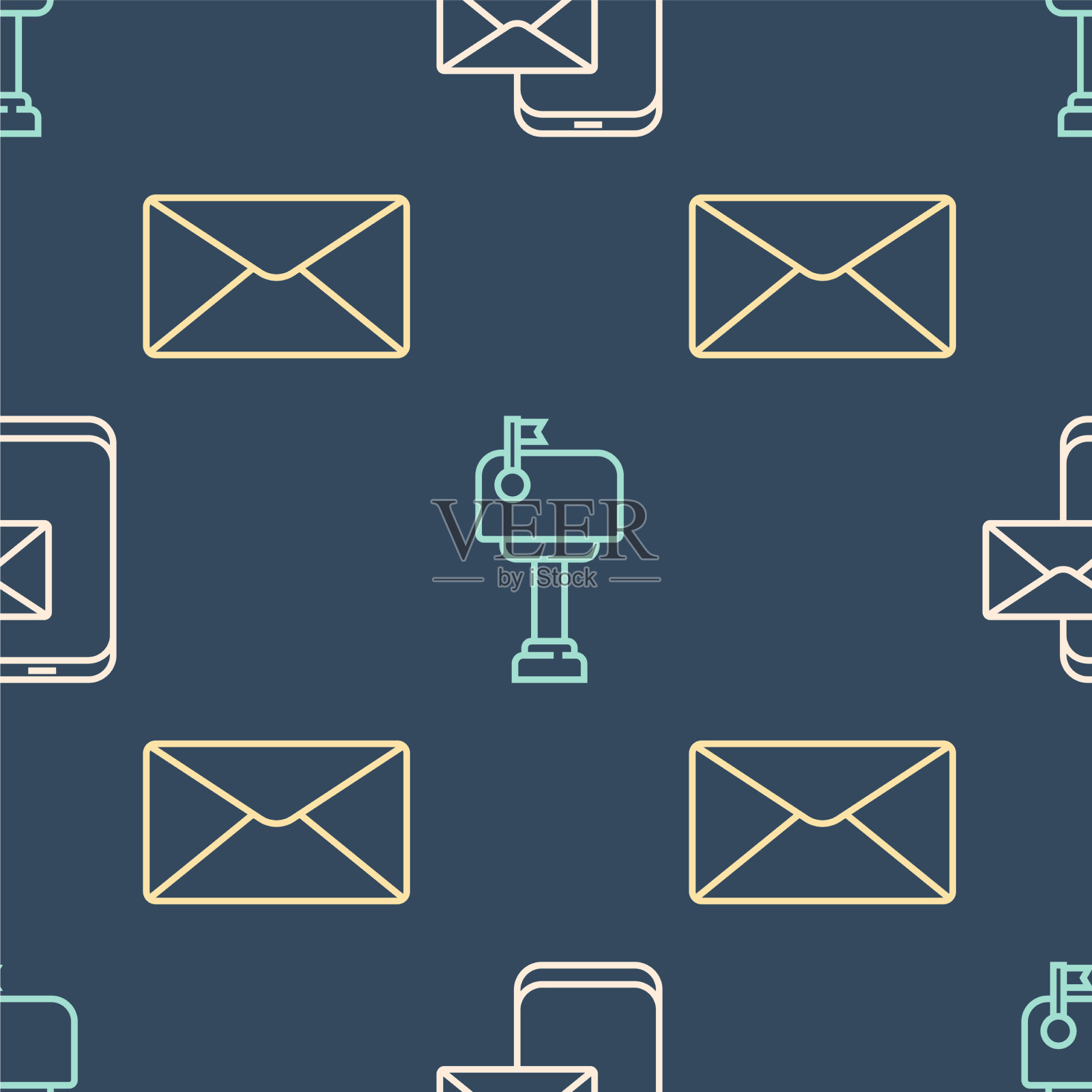 设行手机和信封，信封和邮件图标素材