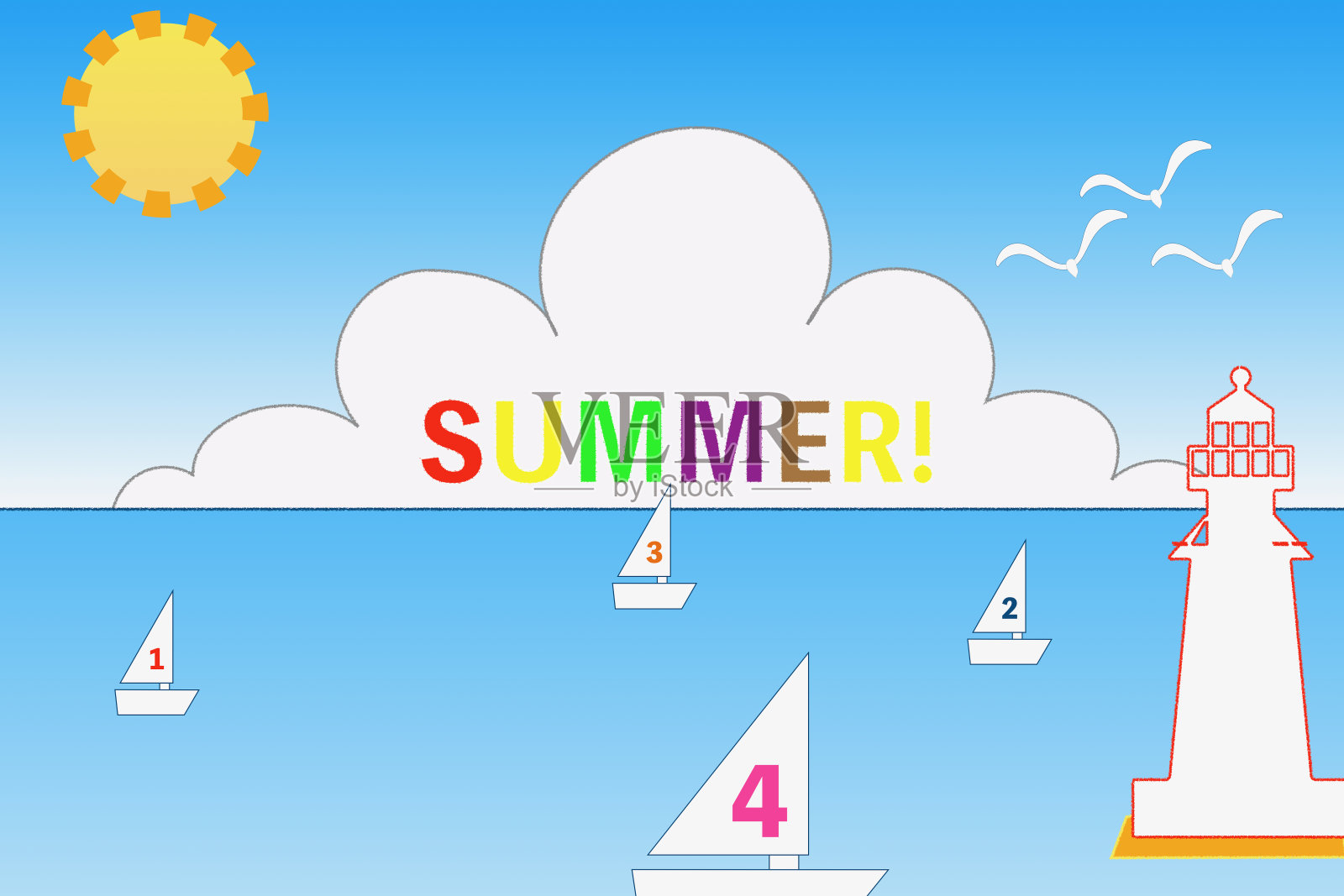 游艇赛马插画图片素材