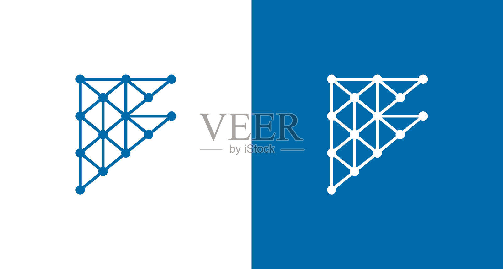 抽象字母f标志与建筑元素插画图片素材