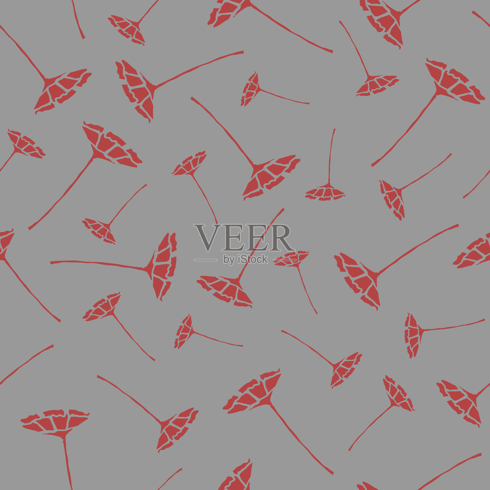 无缝花卉图案手绘插画图片素材