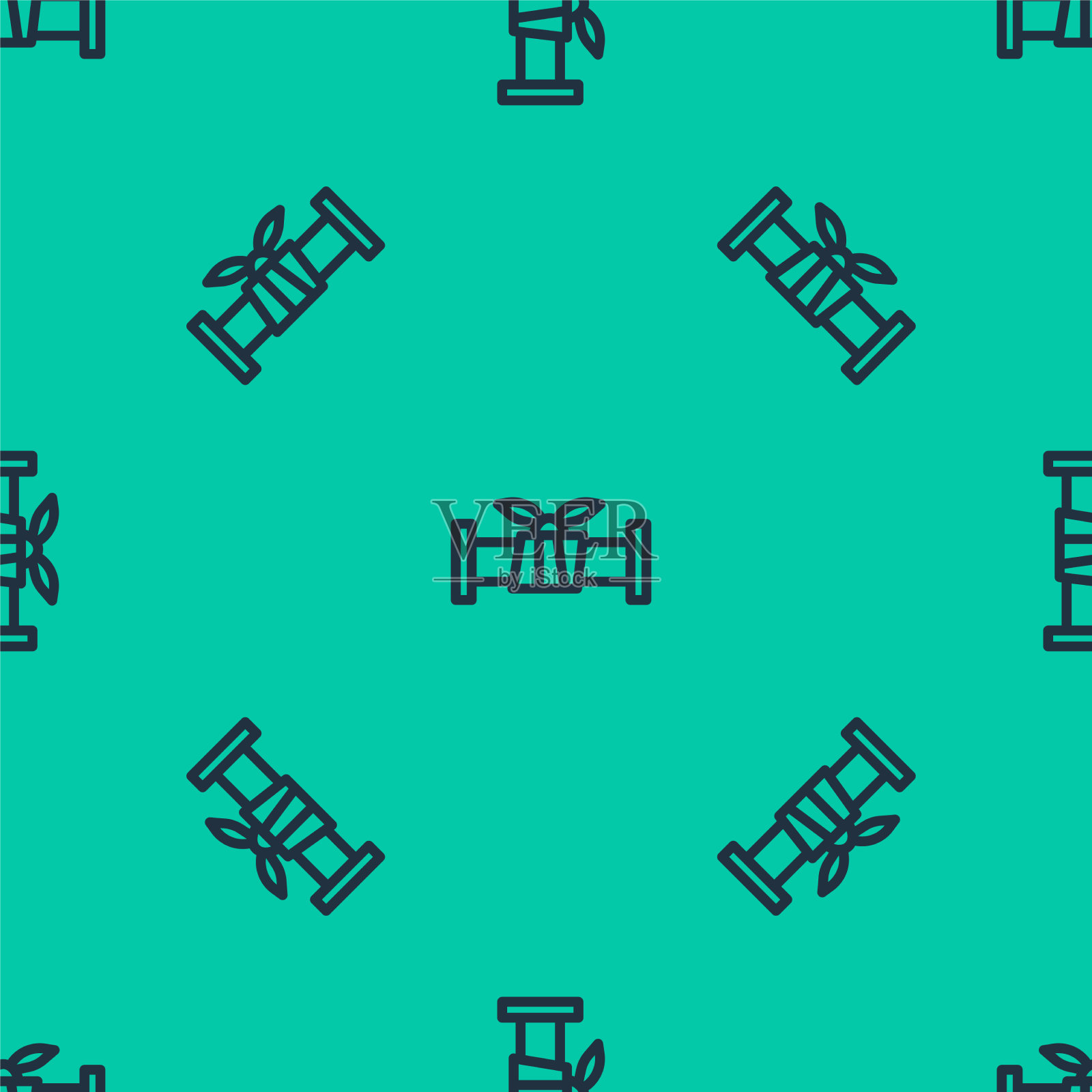 工业金属管道图标蓝线孤立插画图片素材