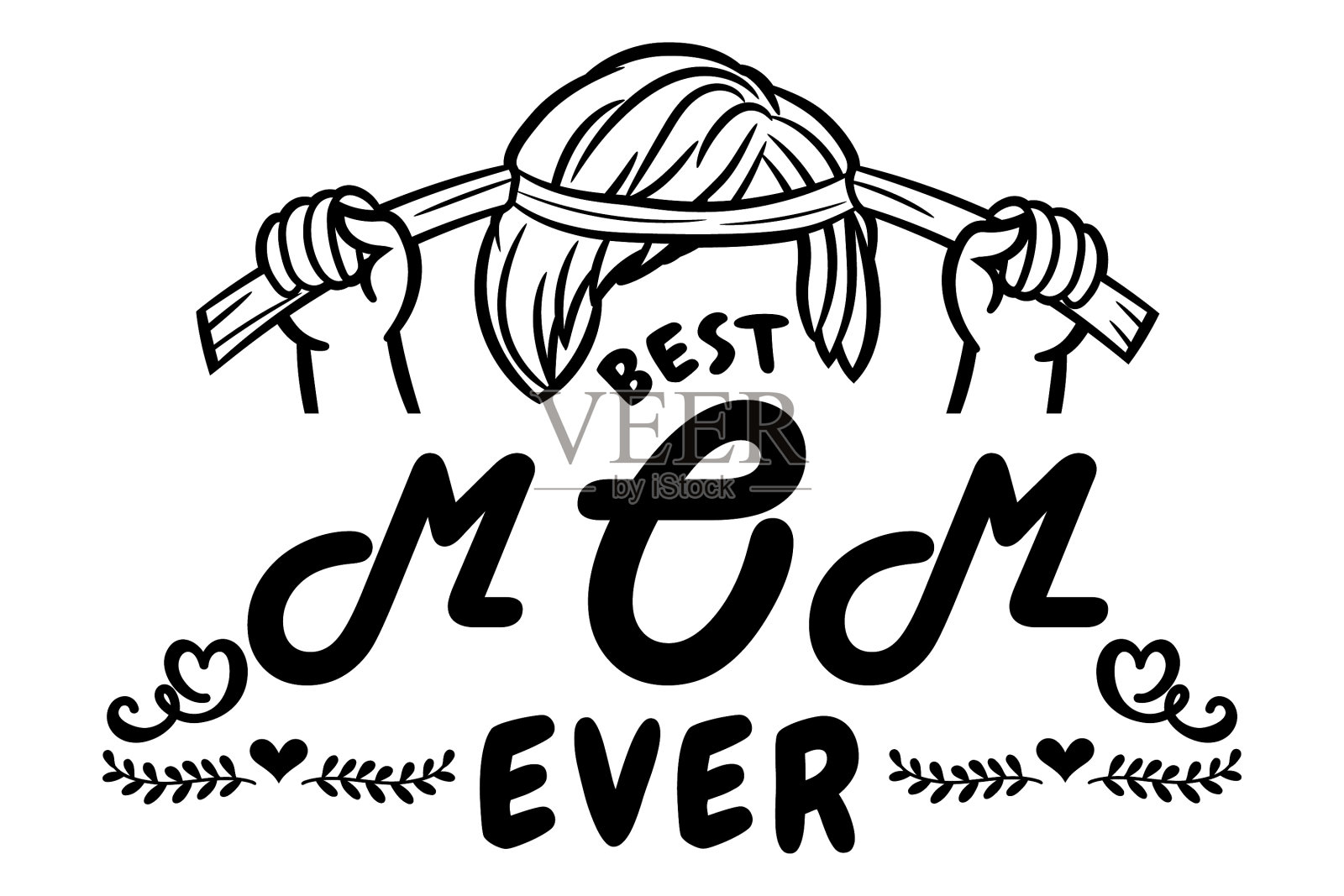 用手绑头巾插画图片素材