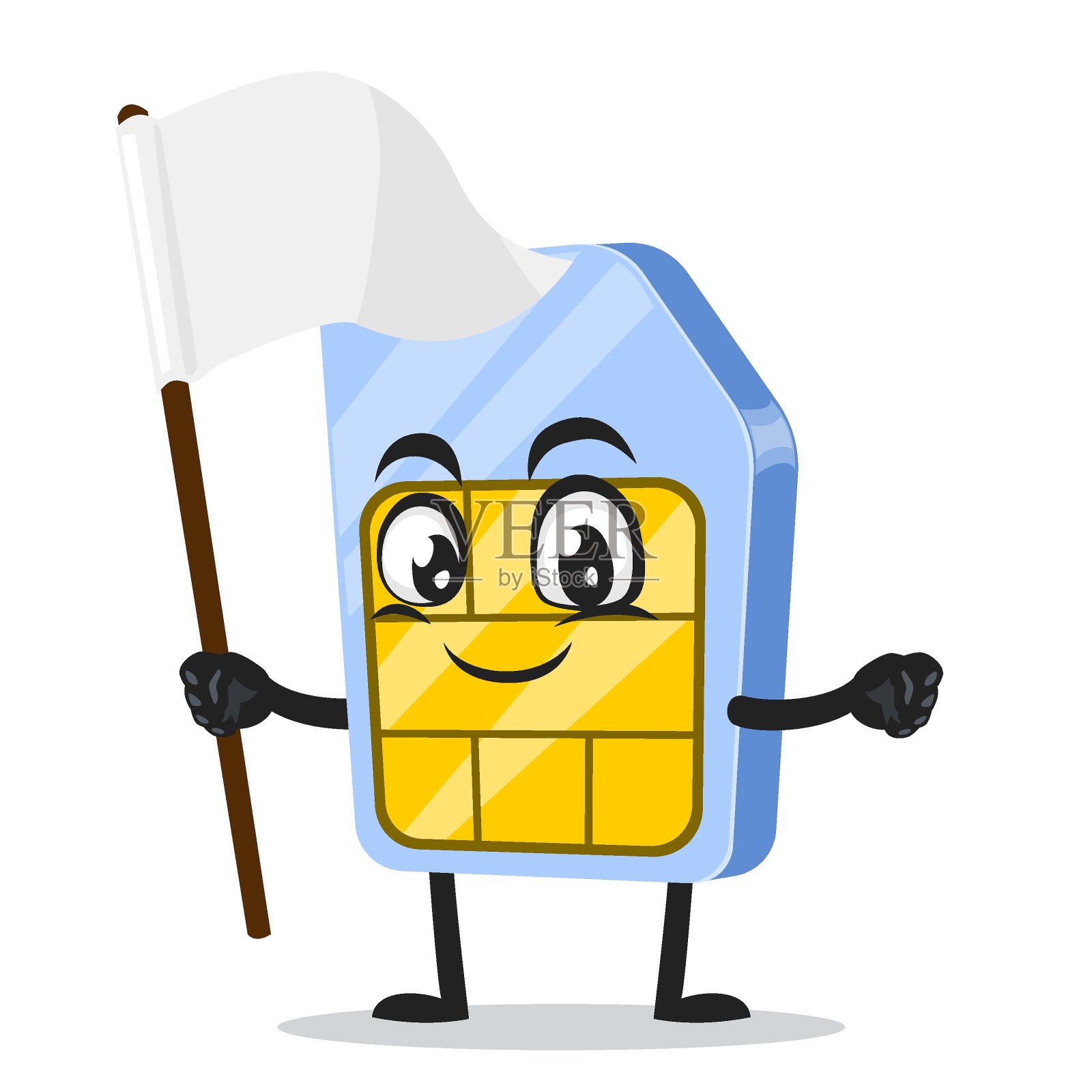 矢量插图的sim卡吉祥物或字符插画图片素材