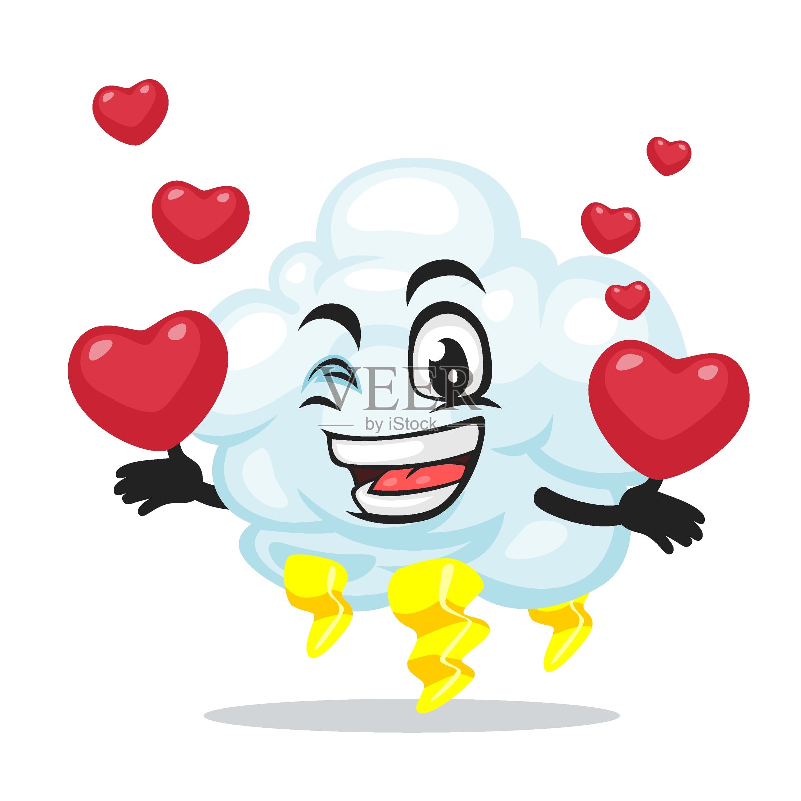 矢量图的雷云吉祥物或角色插画图片素材