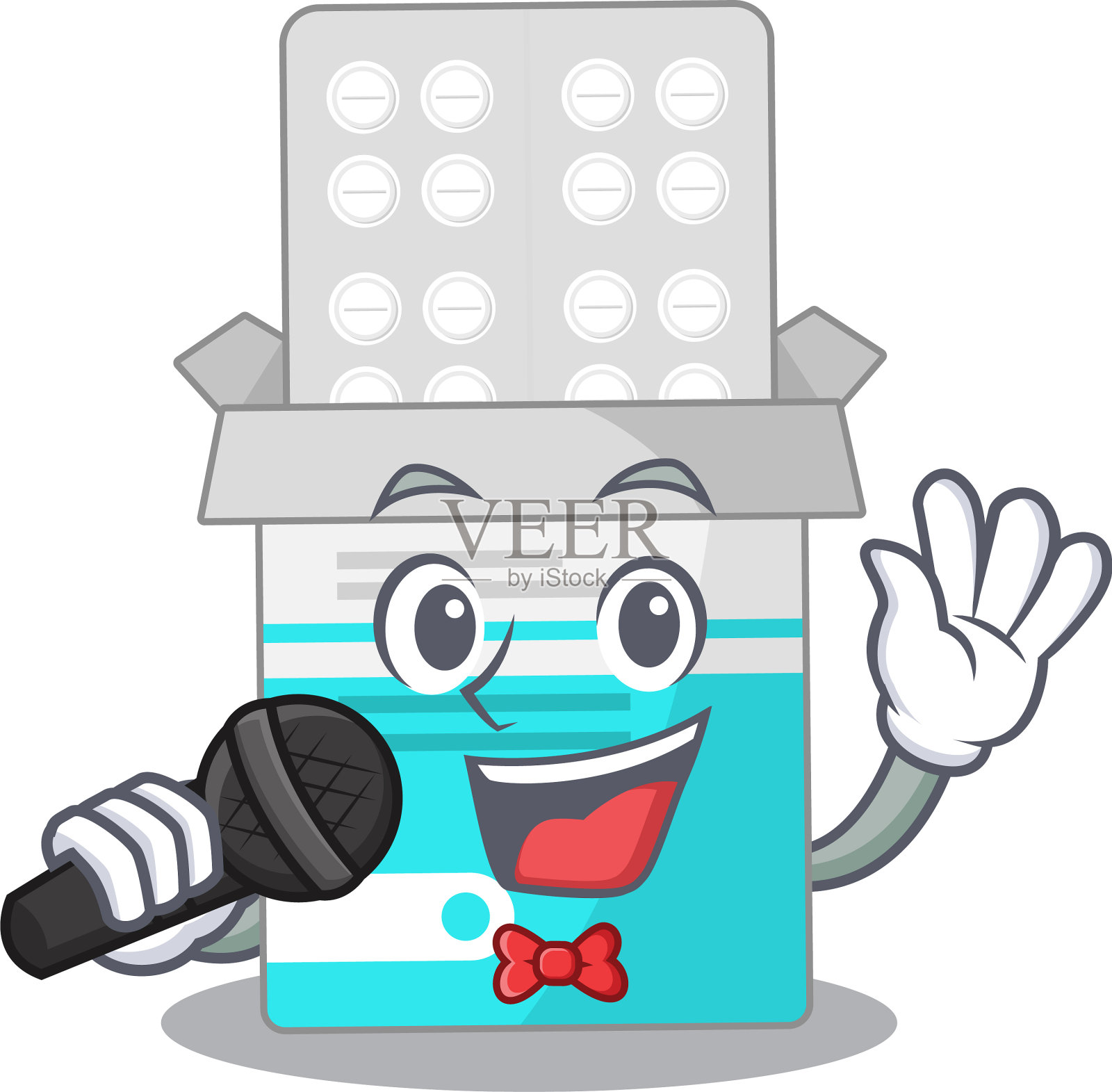 漫画人物药瓶开心设计元素图片