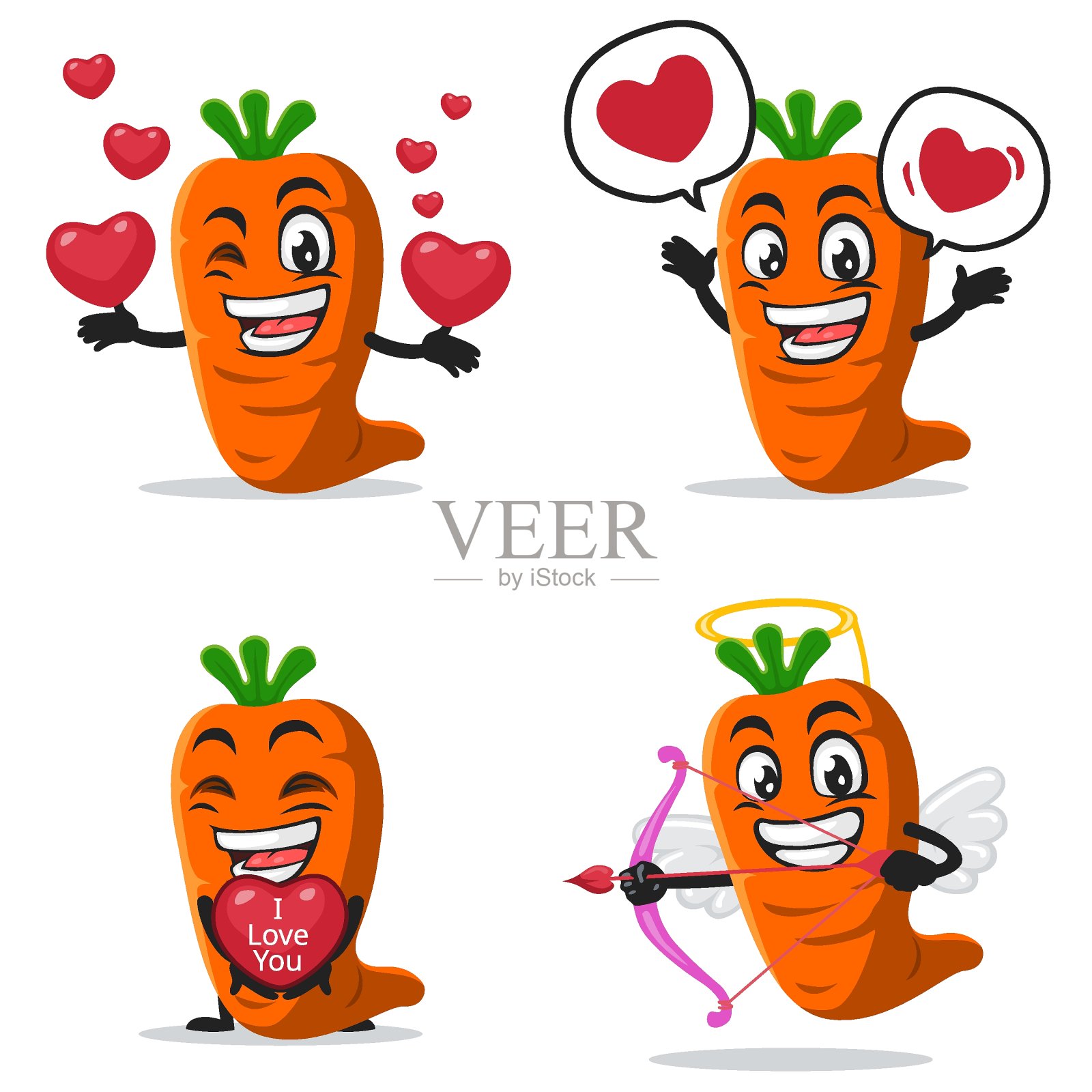 矢量插图的胡萝卜吉祥物或人物插画图片素材