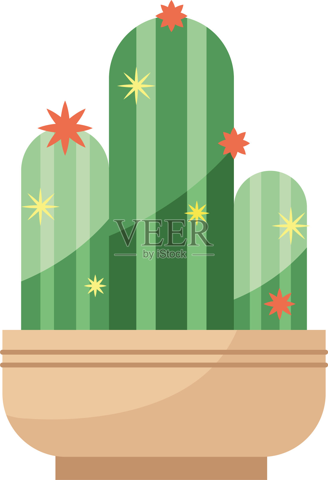 仙人掌在锅设计元素图片