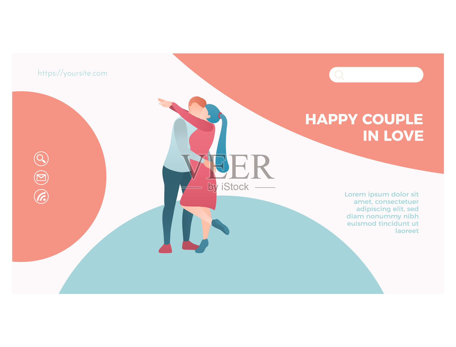 幸福恩爱夫妻网页模板设计设计模板素材