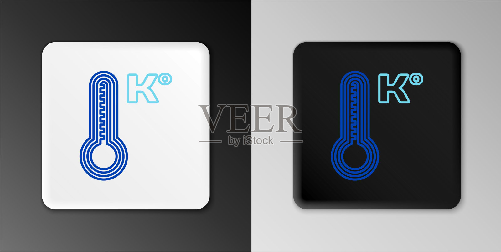 线气象学温度计测量热量和图标素材