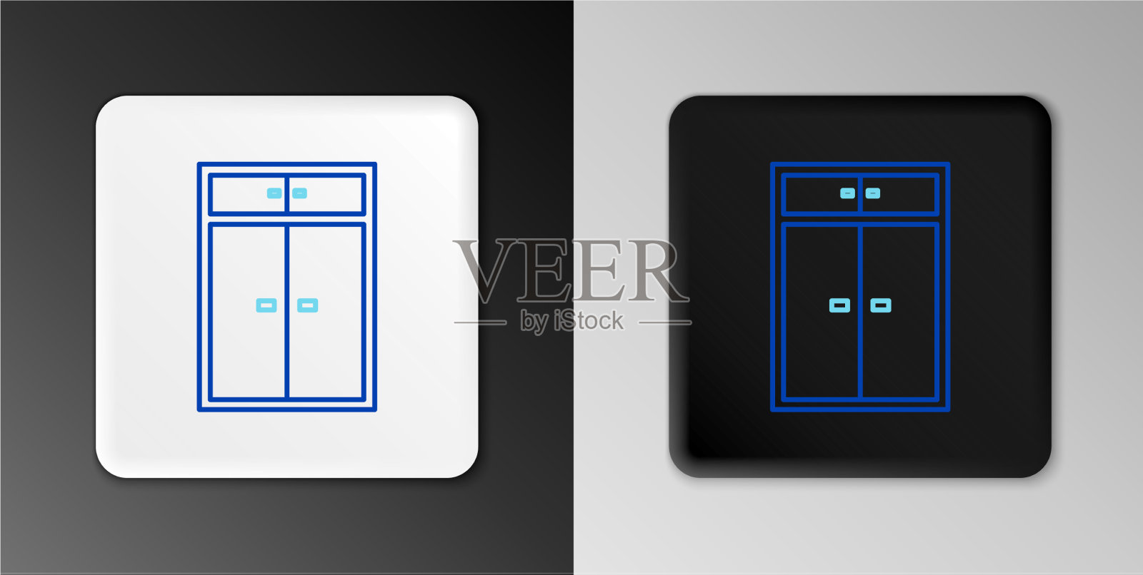 线衣橱图标孤立在灰色背景图标素材