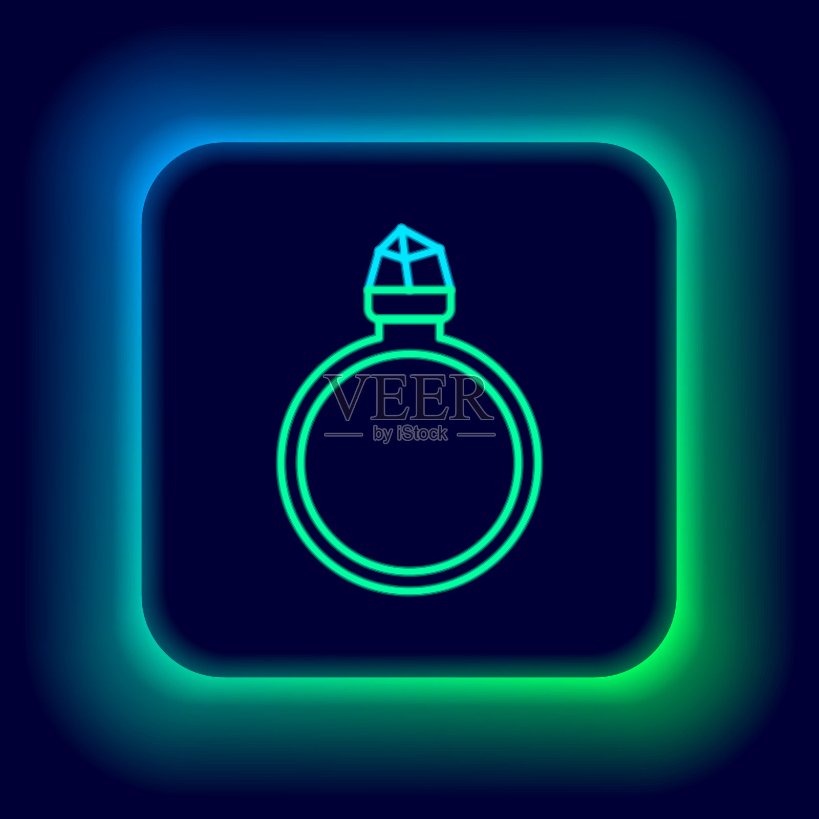 发光的霓虹线钻石订婚戒指图标图标素材