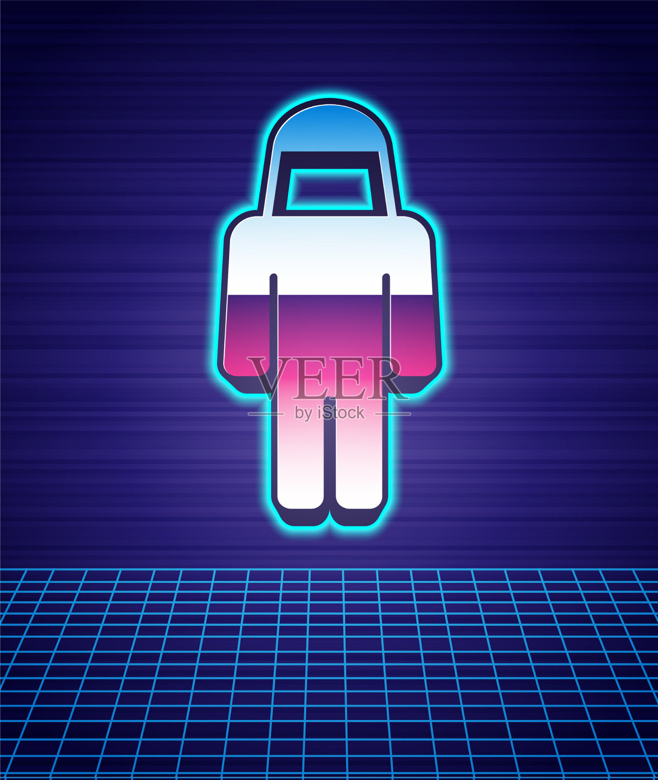 复古风格的养蜂人与保护帽子图标插画图片素材