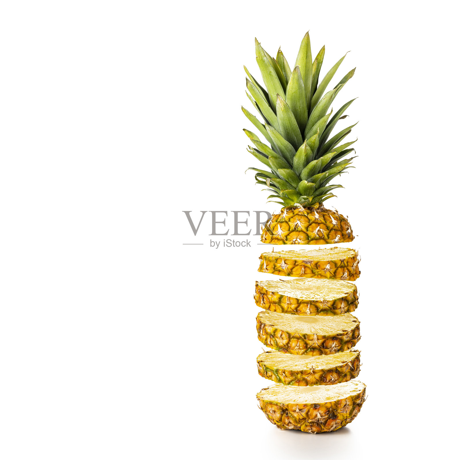 切片菠萝孤立在白色照片摄影图片