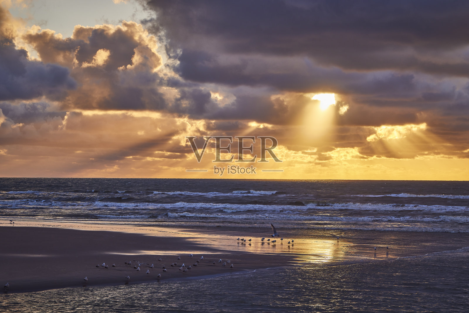 在日落海滩照片摄影图片