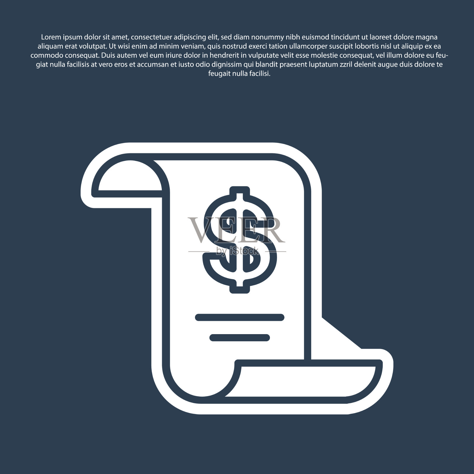 蓝色线纸或财务检查图标孤立插画图片素材