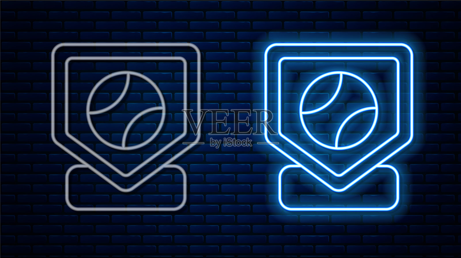 发光的霓虹线棒球基地图标孤立图标素材