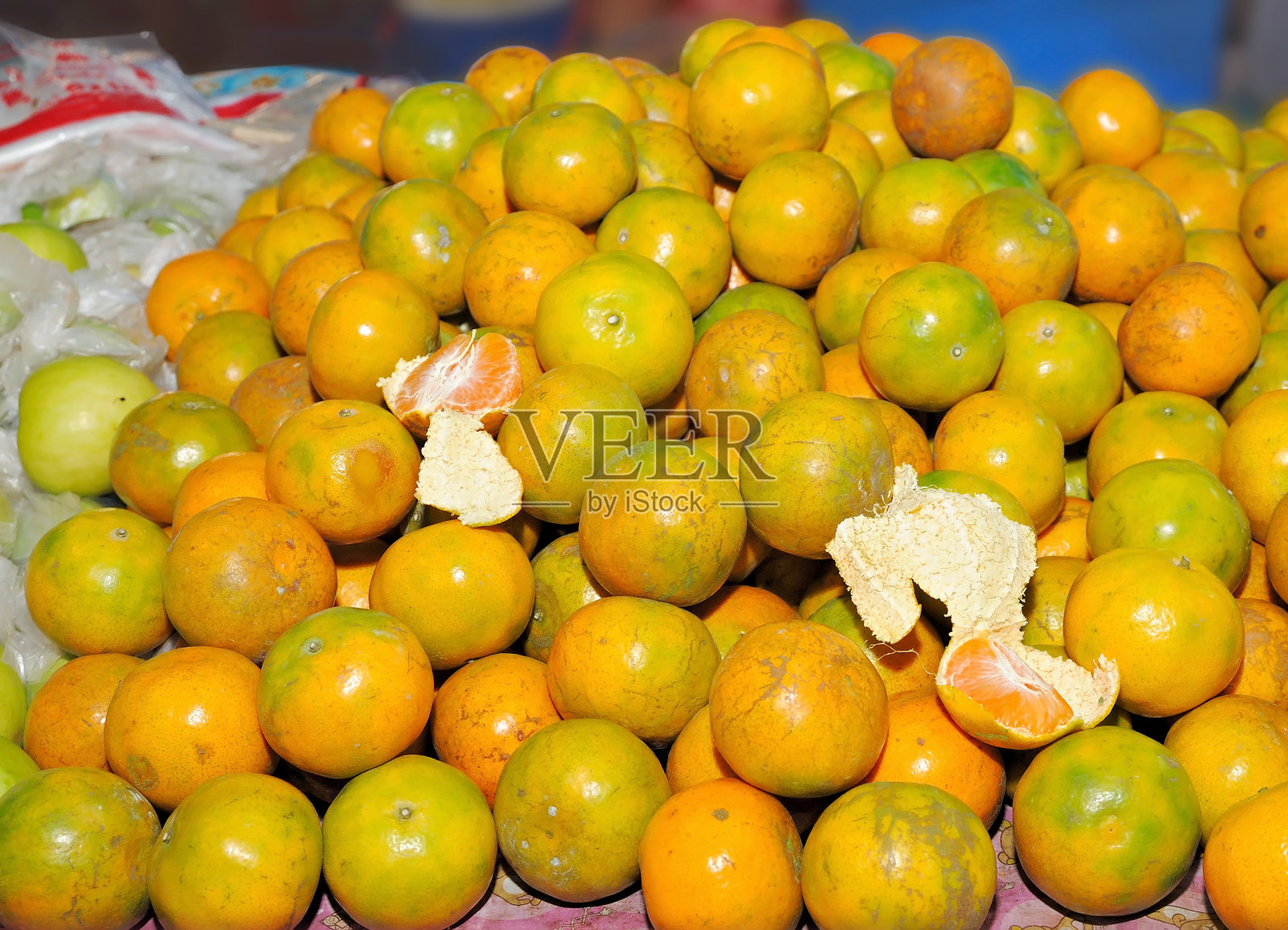 橙子，泰国曼谷的小吃市场照片摄影图片