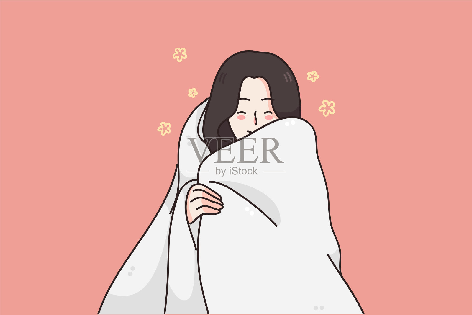 舒适的感觉，缓慢的早晨概念插画图片素材