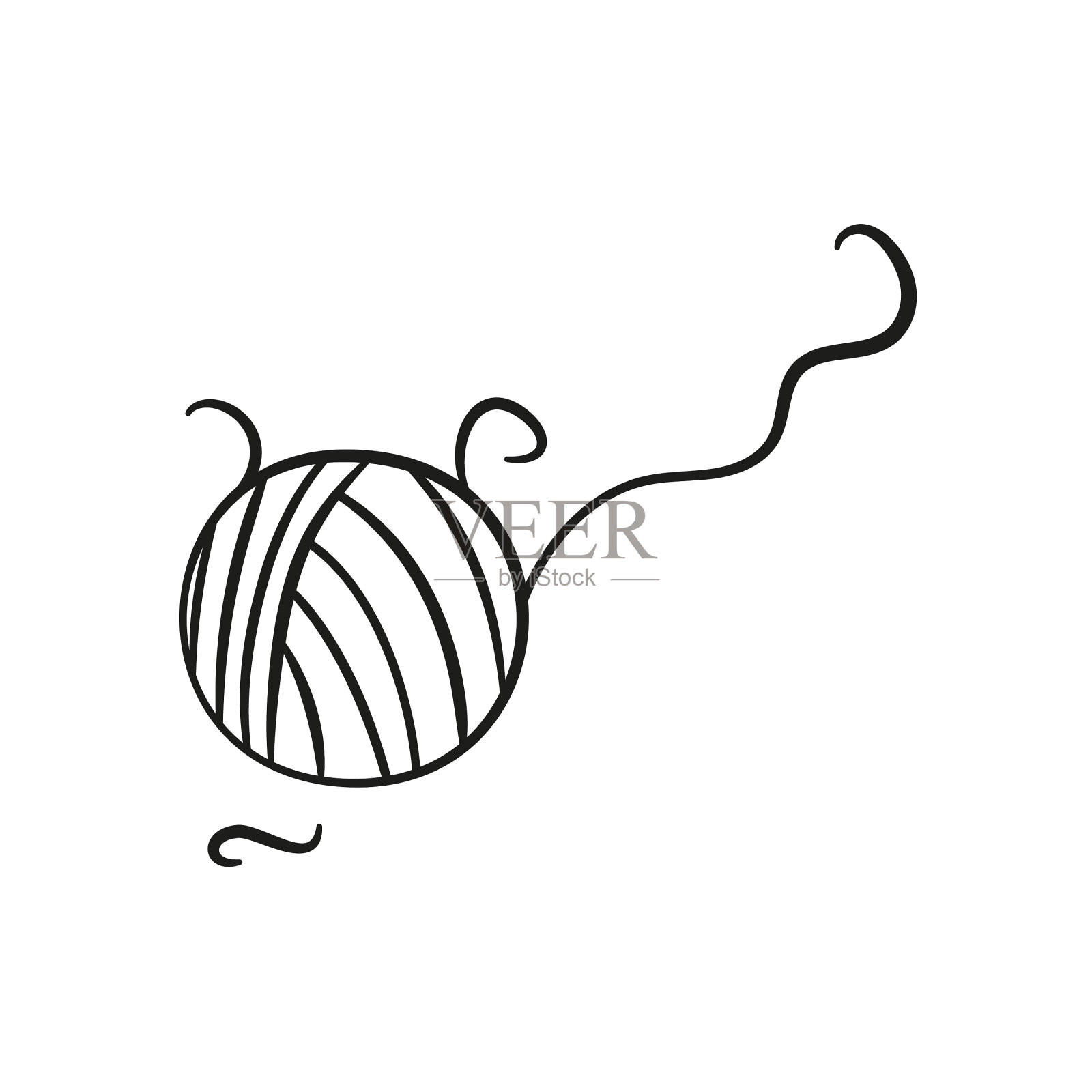 提示球线在涂鸦风格绞纱设计元素图片