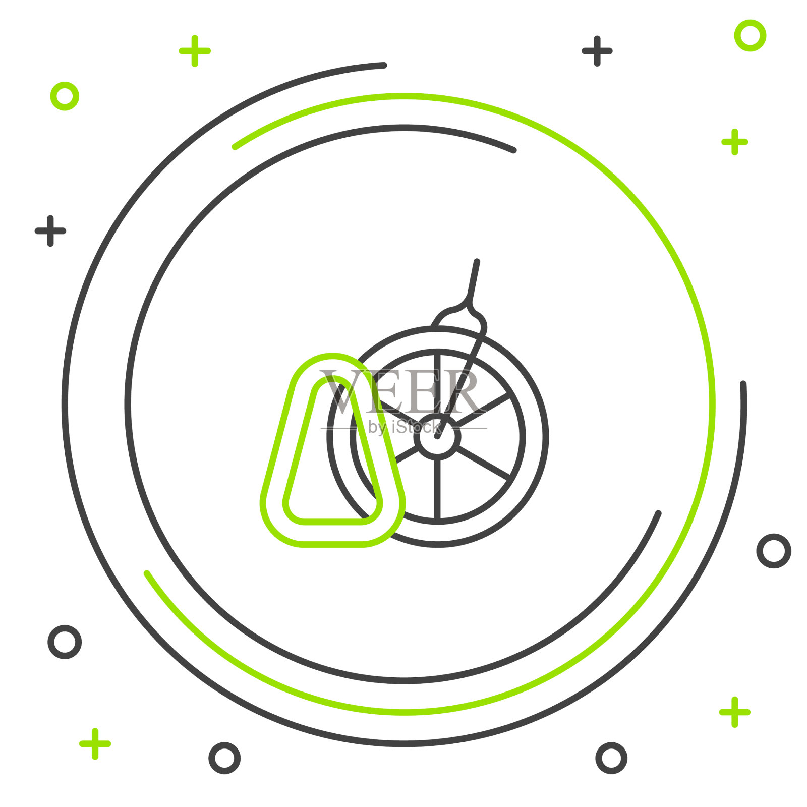 线自行车停车图标孤立在白色插画图片素材