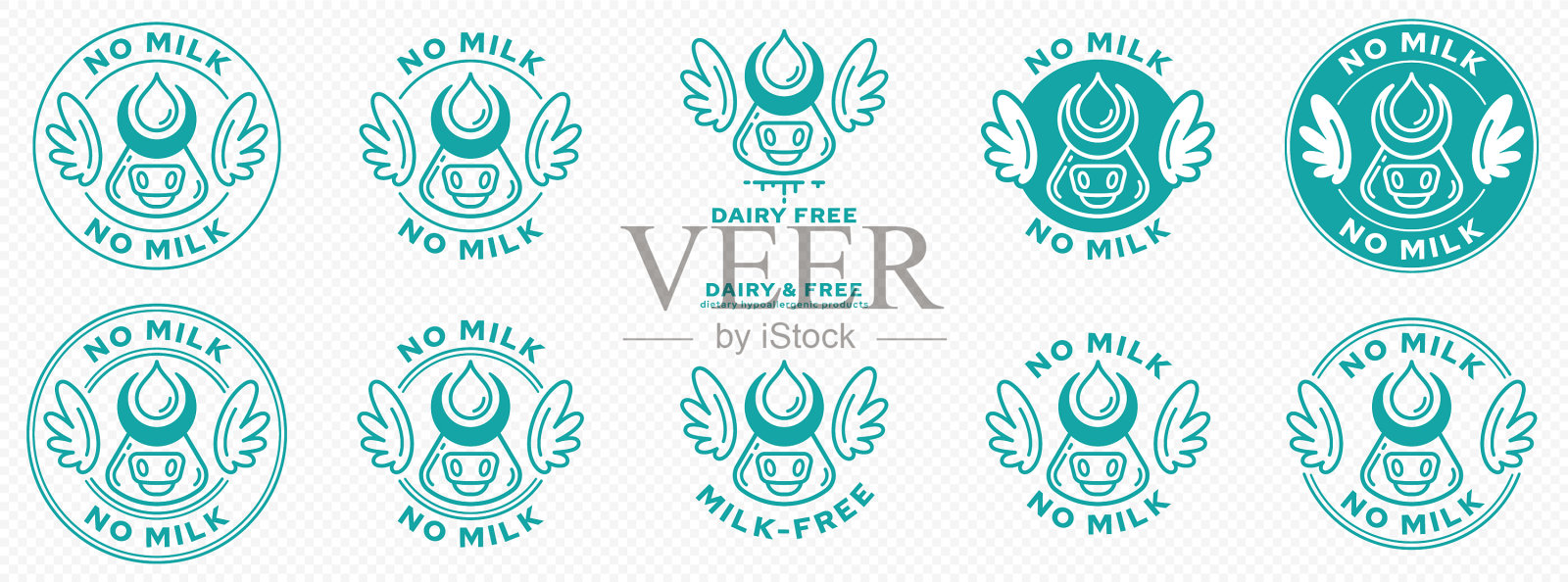 邮票与羽翼乳业免费一插画图片素材