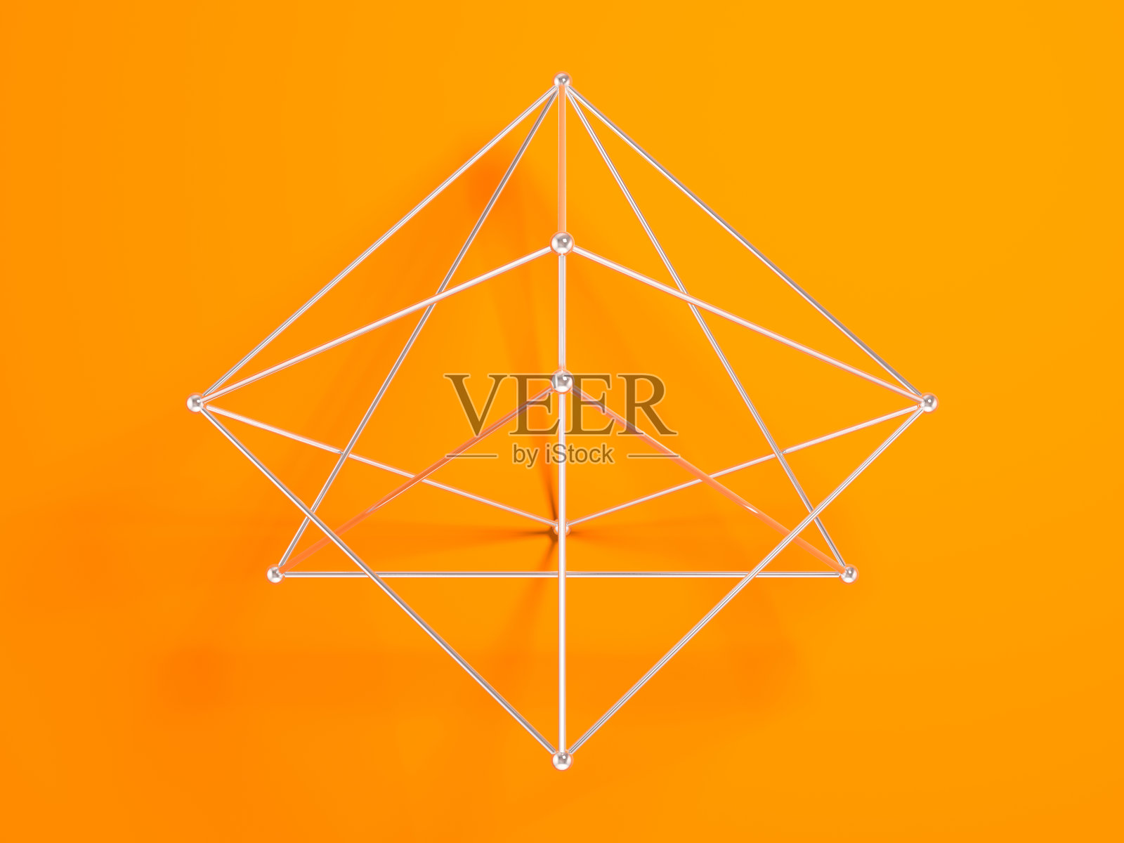 金属线框点阵物体，抽象立体几何结构照片摄影图片