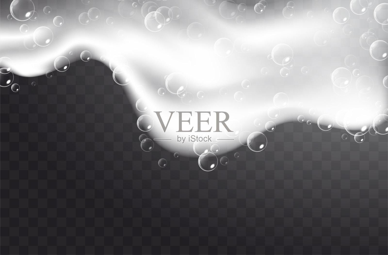 现实背景与肥皂泡沫。洗澡水有白色气泡，洗发皂有干净气泡，洗发清洁剂有光泽。网纹透明背景照片摄影图片