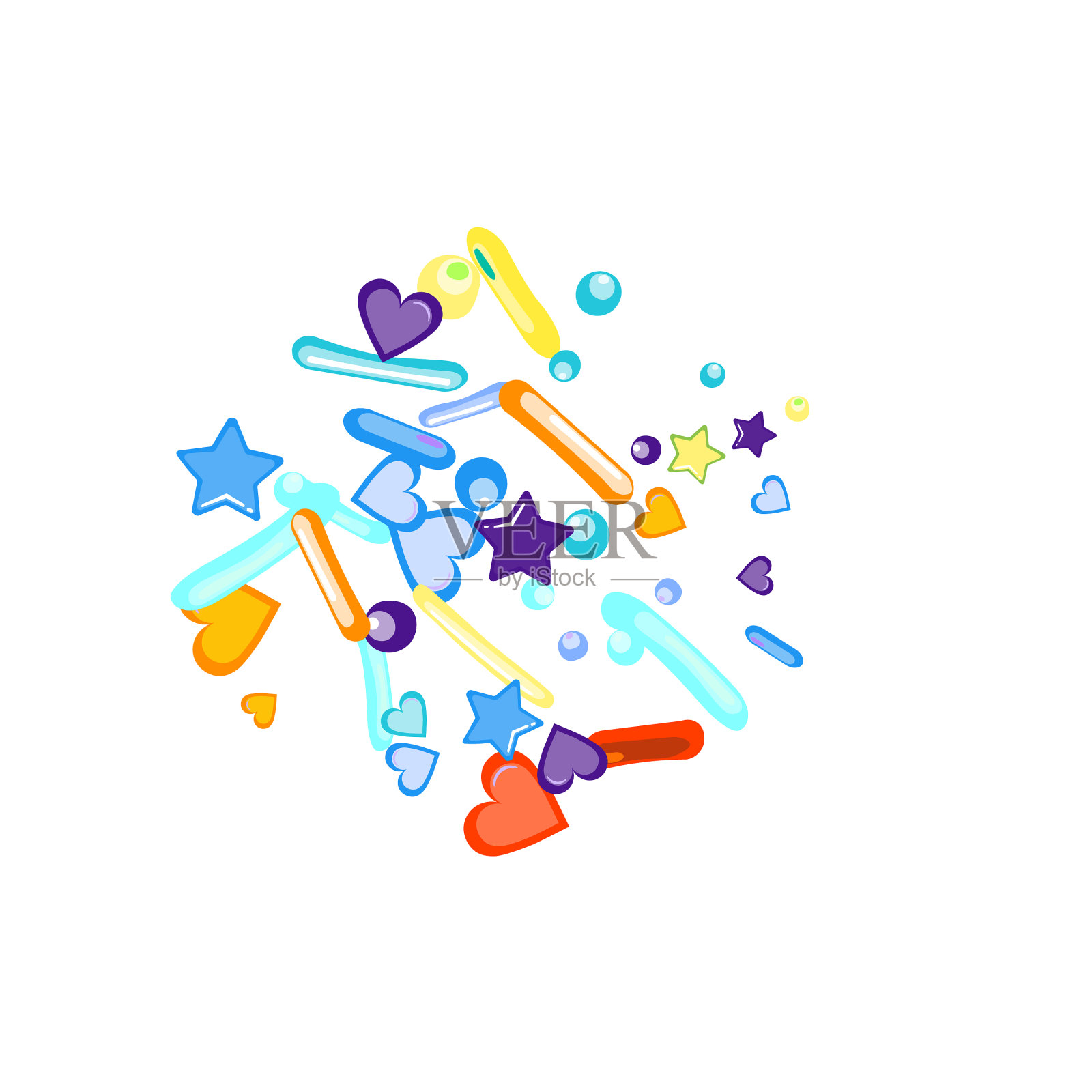 细粒小蛋糕甜甜圈背景插画图片素材