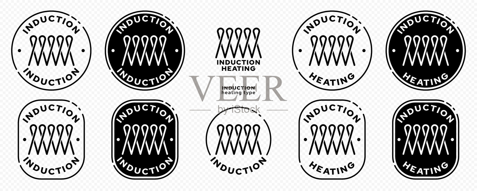 模具式加热感应邮票2插画图片素材