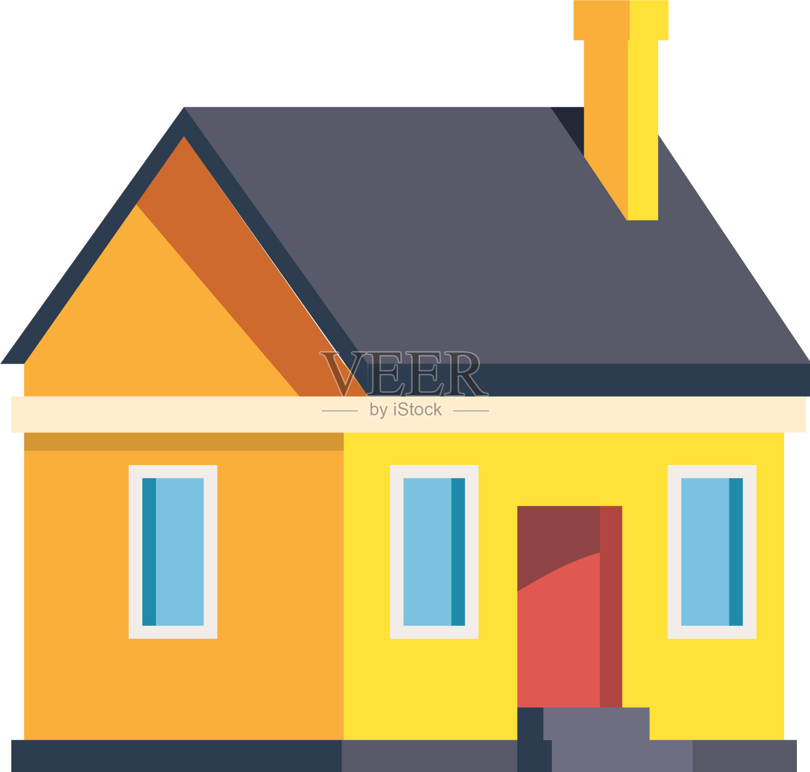 孤立的黄房子设计元素图片