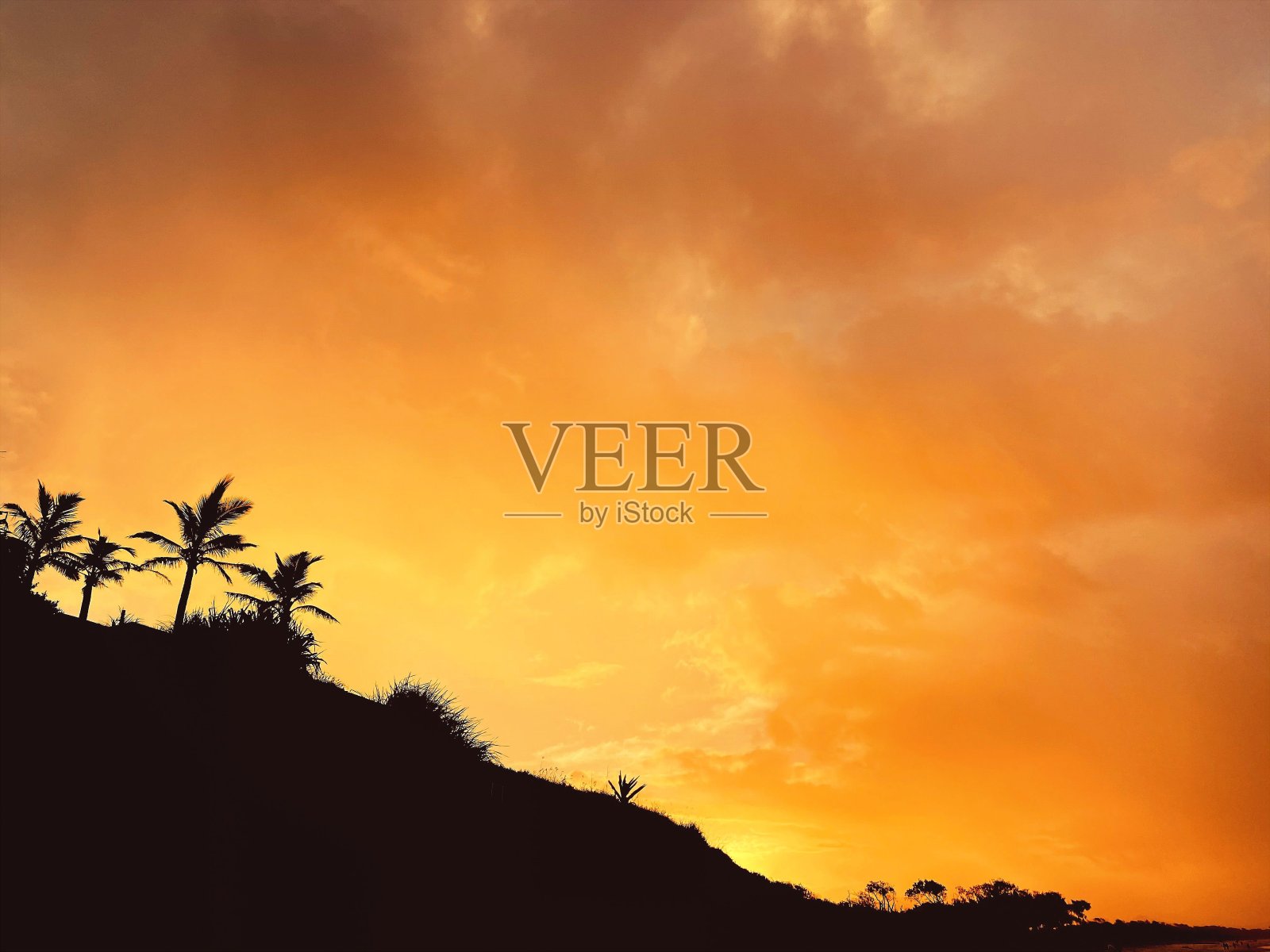 拜伦湾日落照片摄影图片