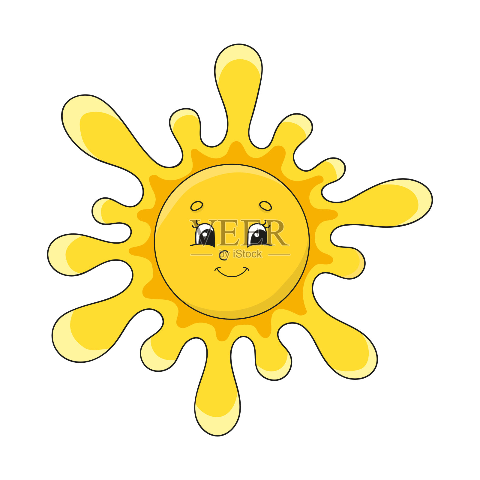 可爱的性格。五彩缤纷的矢量插图。卡通风格。孤立在白色背景上。设计元素。你的设计模板，书籍，贴纸，卡片，海报，衣服。插画图片素材