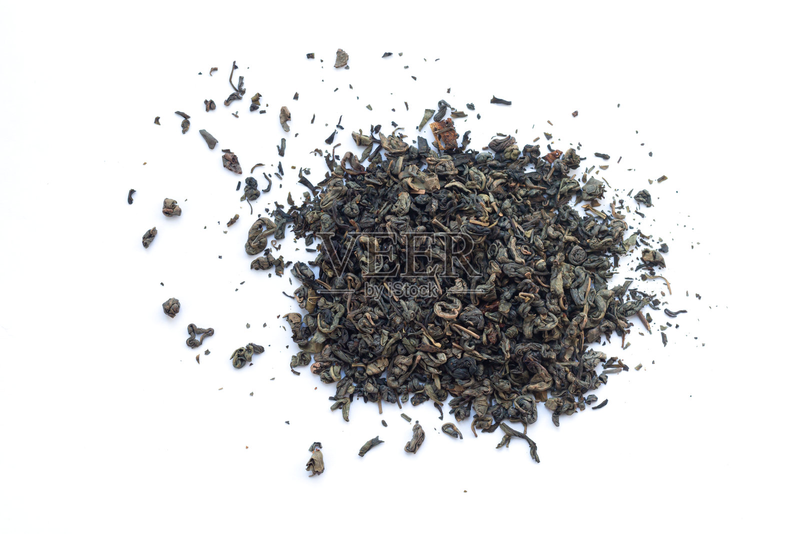 堆干绿茶乌龙茶孤立照片摄影图片