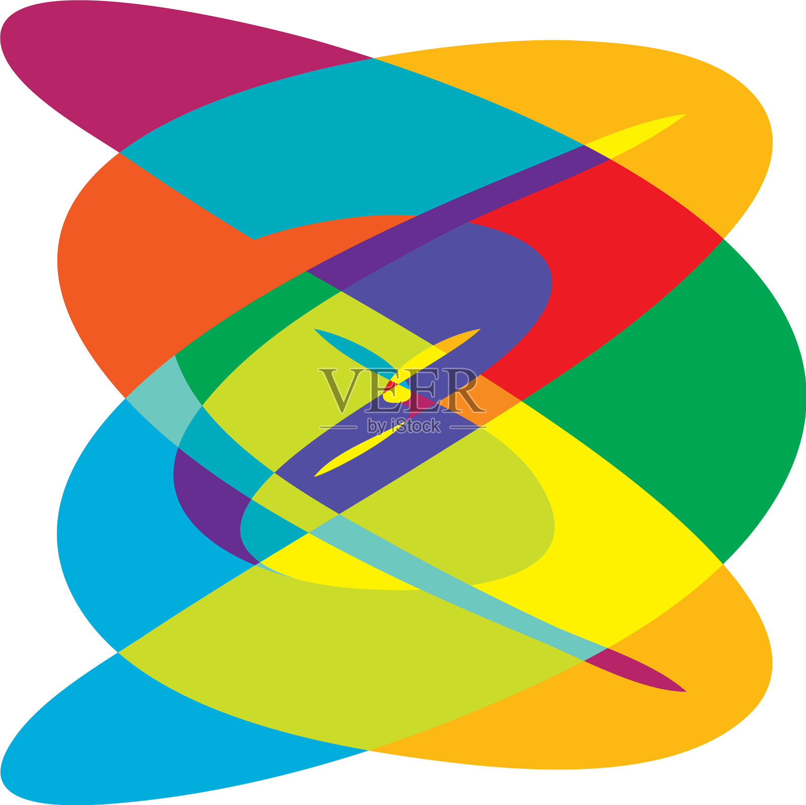 抽象花形，曲线美，色彩圆润插画图片素材