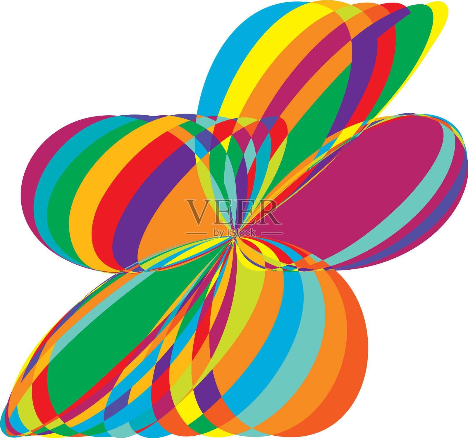 抽象花形，曲线美，色彩圆润插画图片素材