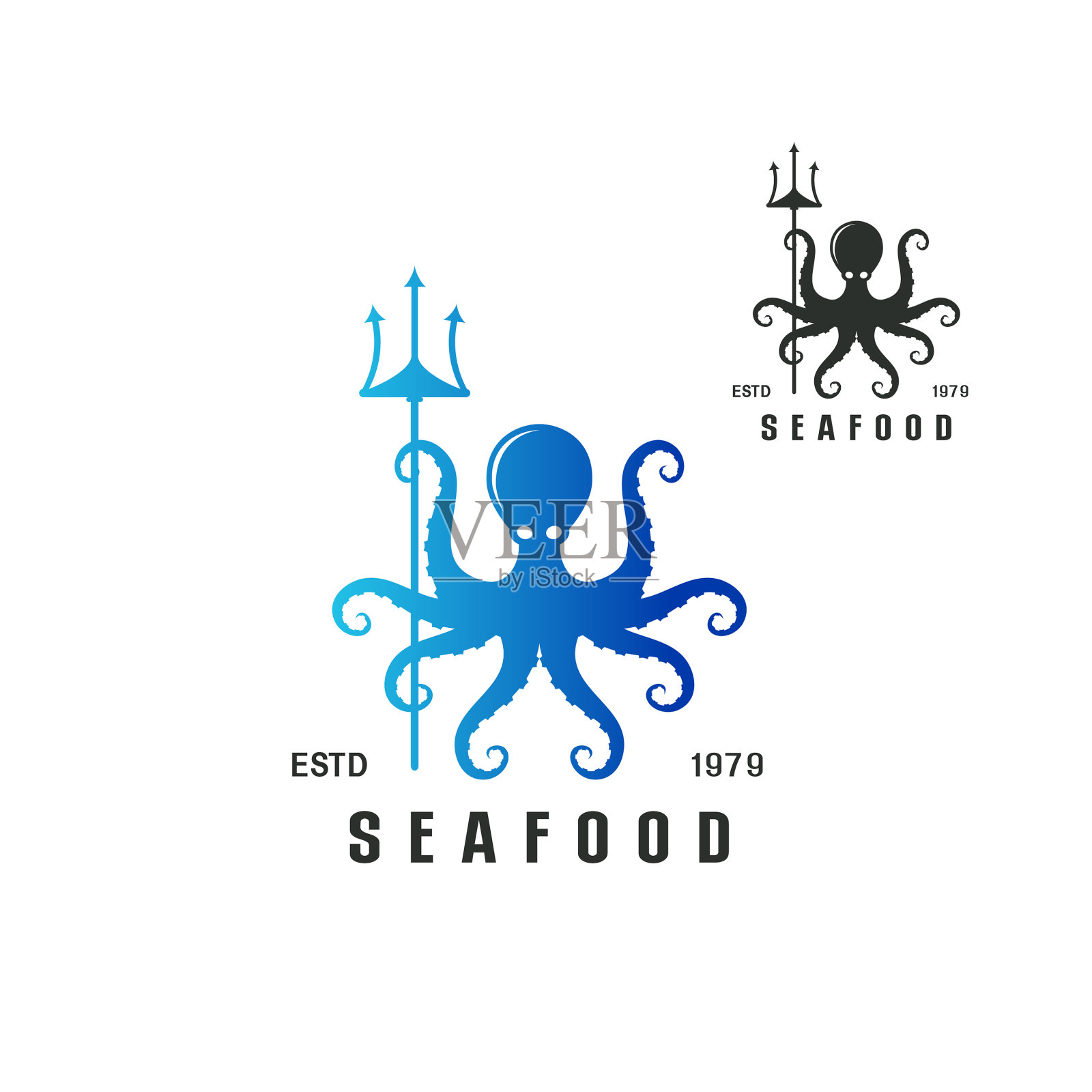 章鱼的标志插画图片素材